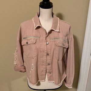 Denim jacket in dusty rose size M by Blue B Collection. New without tags.